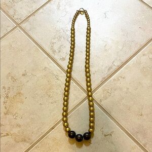 Ralph Lauren Gold and Black Toned Large Beaded Necklace Clasp Formal Jewelry